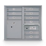 9 Door Standard 4C Mailbox with (1) Parcel Locker